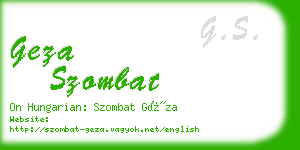 geza szombat business card